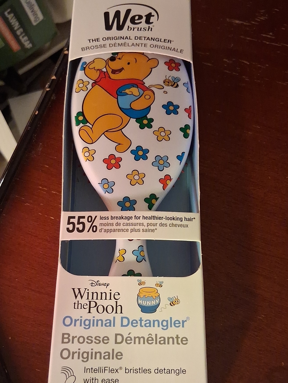 Winnie the Pooh Kids Detangler Hair Brush - White with Multicolor Flowers